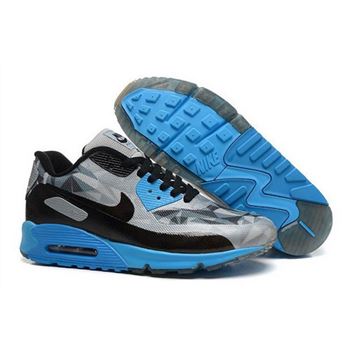 Nike Air Max 90 Hyperfuse Prm 2014 25 Anniversary Mens Shoes Gray Blue New Discount